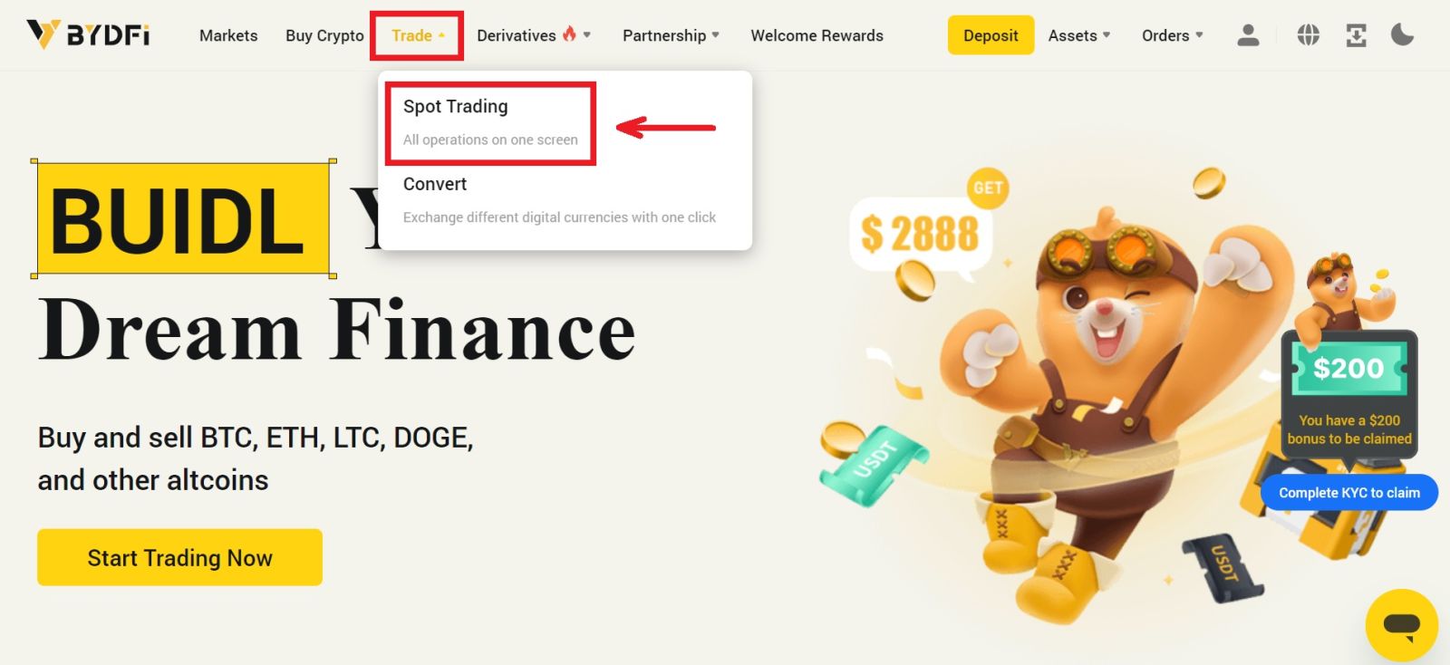 How to Login and start Trading Crypto on BYDFi How to Login and start Trading Crypto on BYDFi