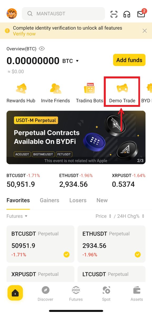 How to Register and start Trading with a Demo Account in BYDFi How to Register and start Trading with a Demo Account in BYDFi