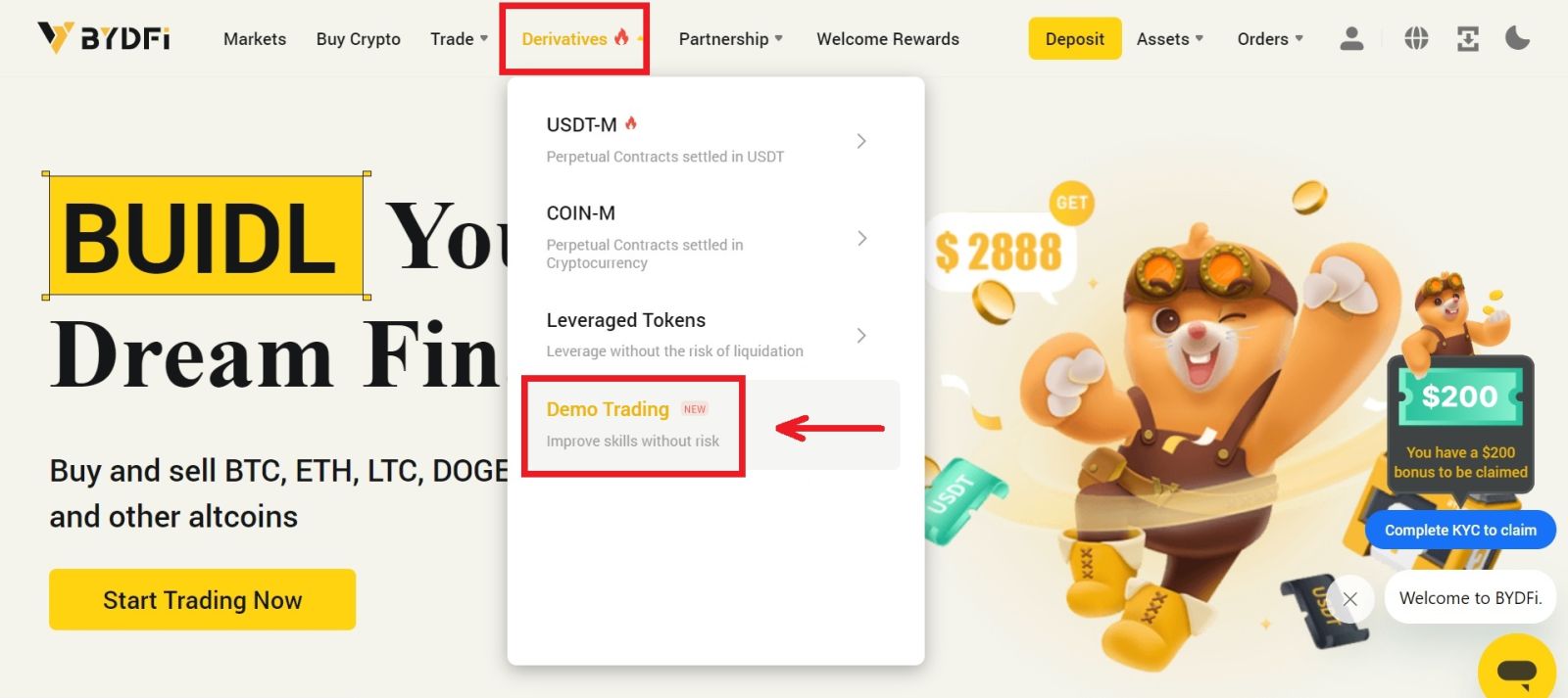 How to Register and start Trading with a Demo Account in BYDFi How to Register and start Trading with a Demo Account in BYDFi