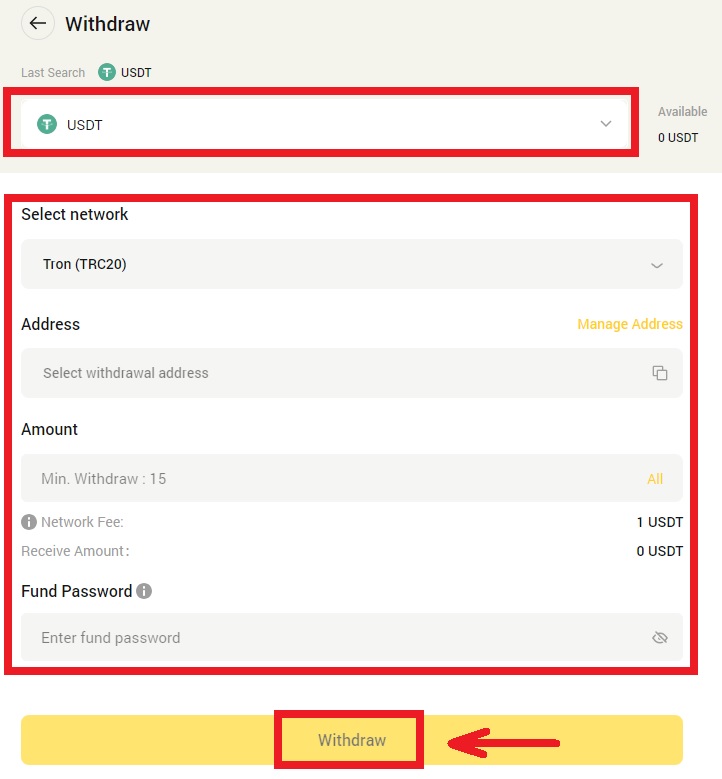 如何从 BYDFi 提款 如何从 BYDFi 提款